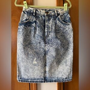 Acid Wash Denim Pencil Skirt